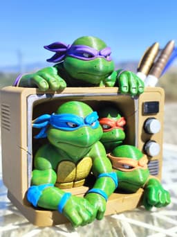 Teenage Mutant Ninja Pen Holder β Retro TV Style 3d model