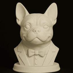 French Bulldog Suited Dog Bust - 3D Printable STL 3MF File - Pet Memorial Statue - Dog Model Downloa 3d model