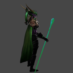 Female Emerald Dragonborn in Human Form v2.0 3d model