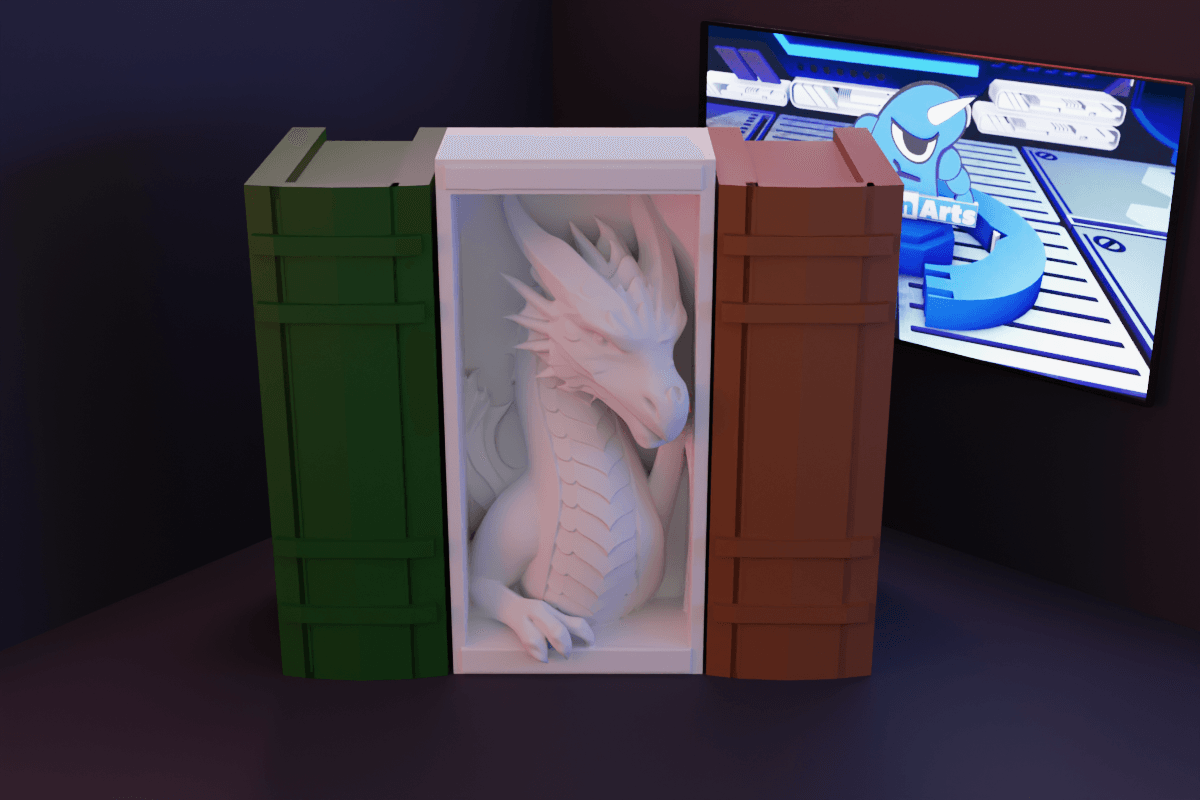 Aparador livros dragao.stl 3d model