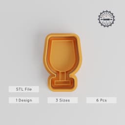 Wine Glass Shape Cutter & Stamp, Cookie & Fondant Tool, Set of 6, Small to Large, Elegant Beverage & Celebration Design PRODUCT_4985 3d model