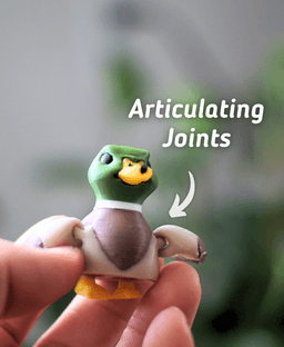 Malleable Mallard- Articulated Fidget Duck - Ludo 3D Printed Flexy Fidget Toy 3d model