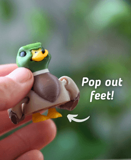 Malleable Mallard- Articulated Fidget Duck - Ludo 3D Printed Flexy Fidget Toy 3d model