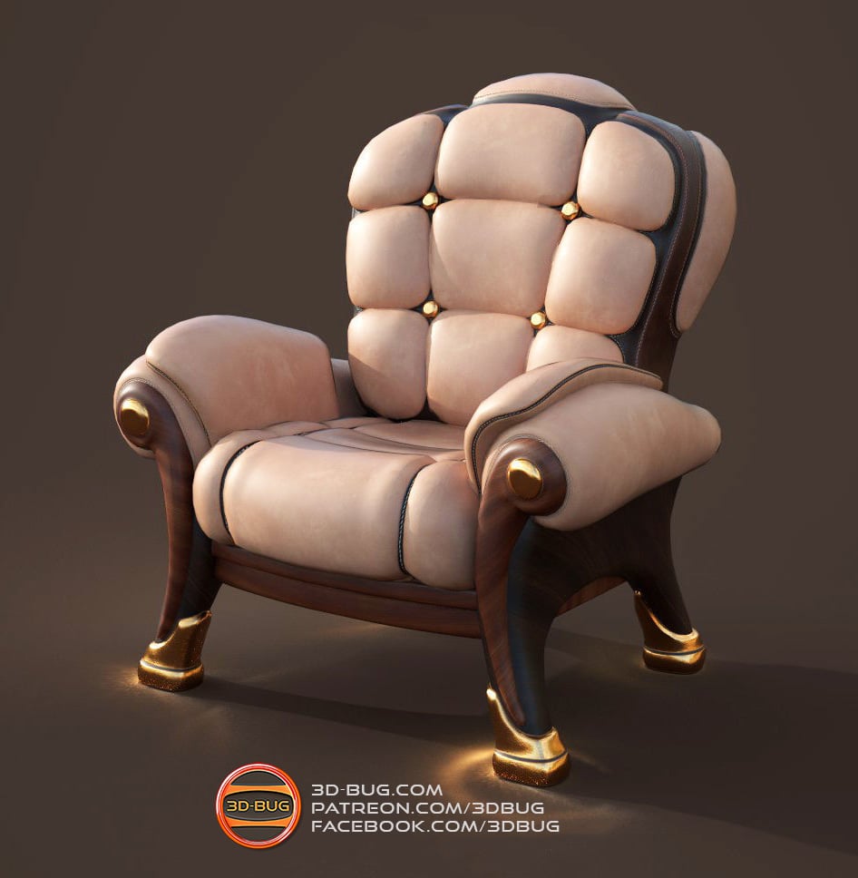 Armchair miniature 3d model