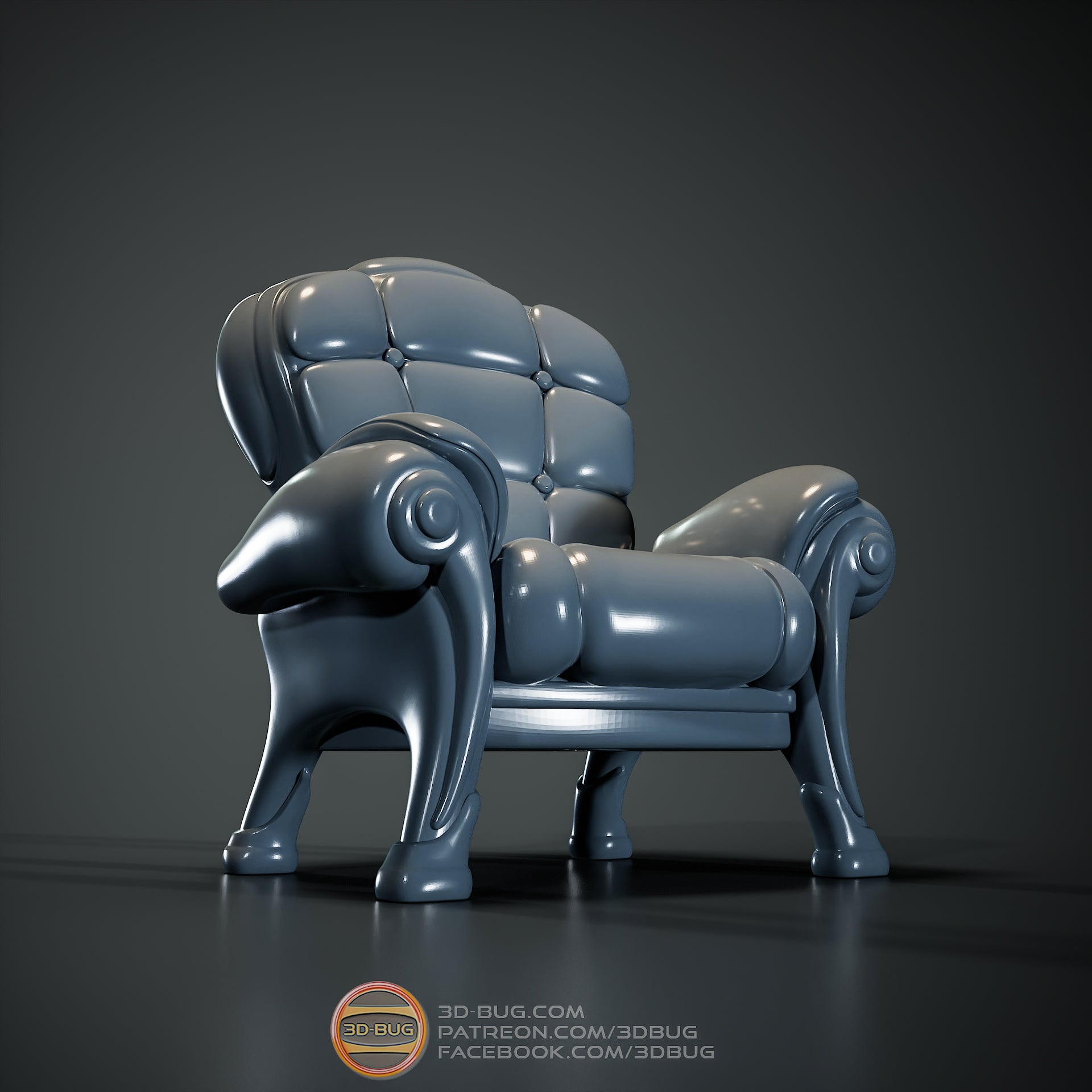 Armchair miniature 3d model