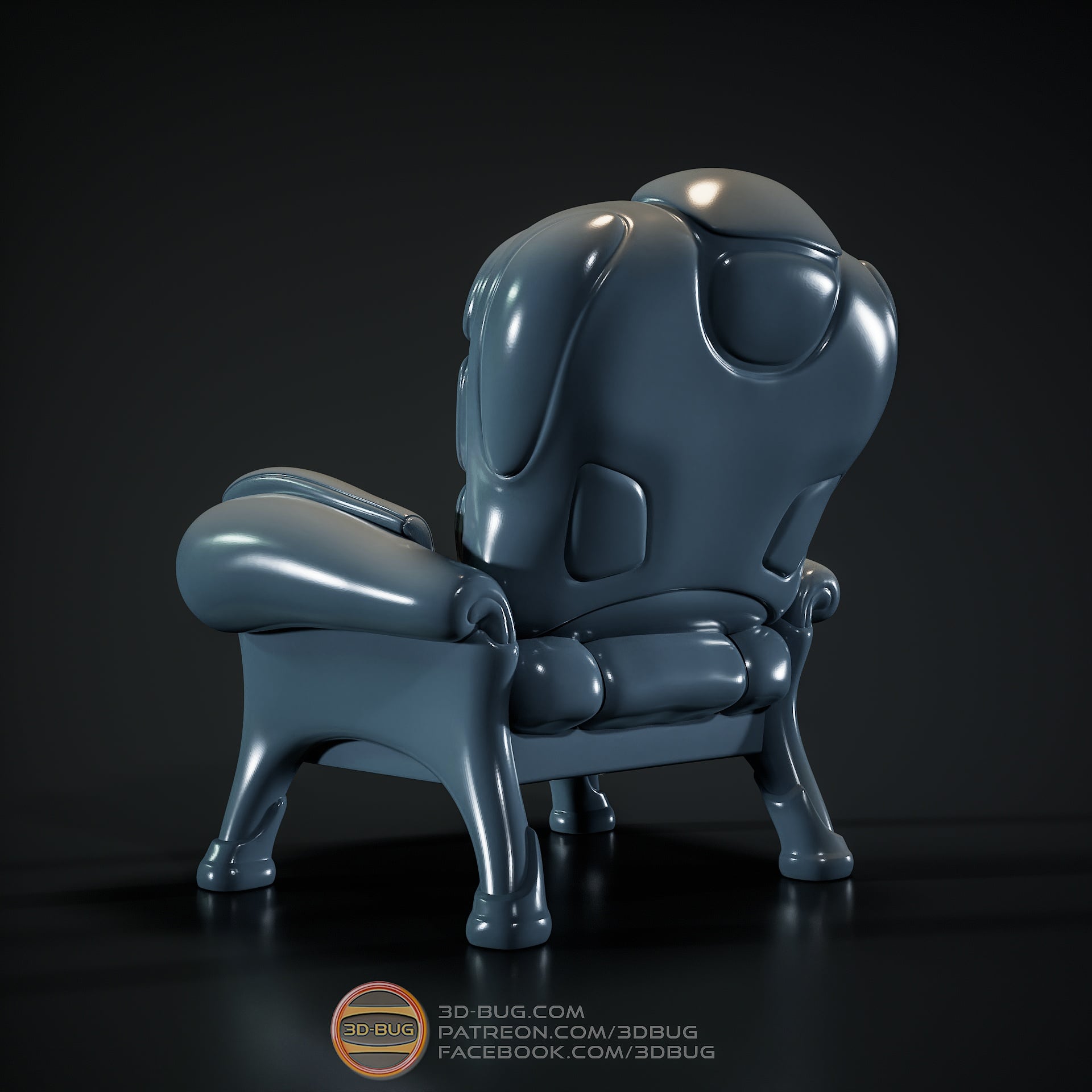 Armchair miniature 3d model