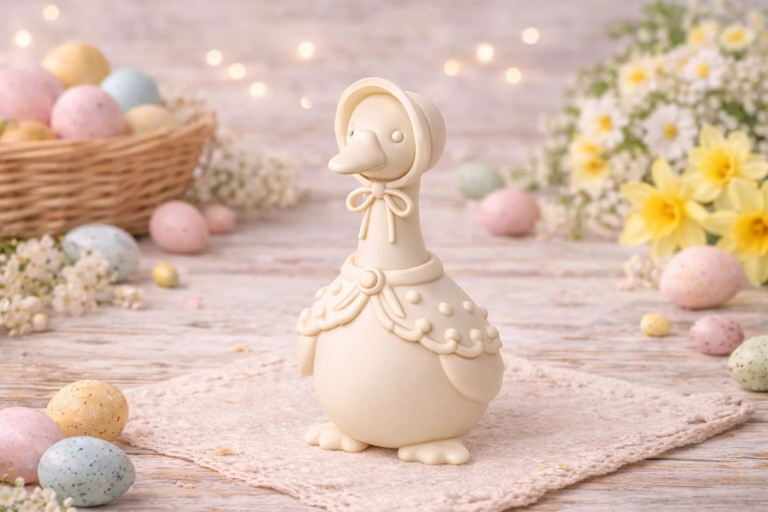 Goose Figurine STL | Whimsical Easter Goose Decor | Kawaii Spring Animal 3D Print 3d model