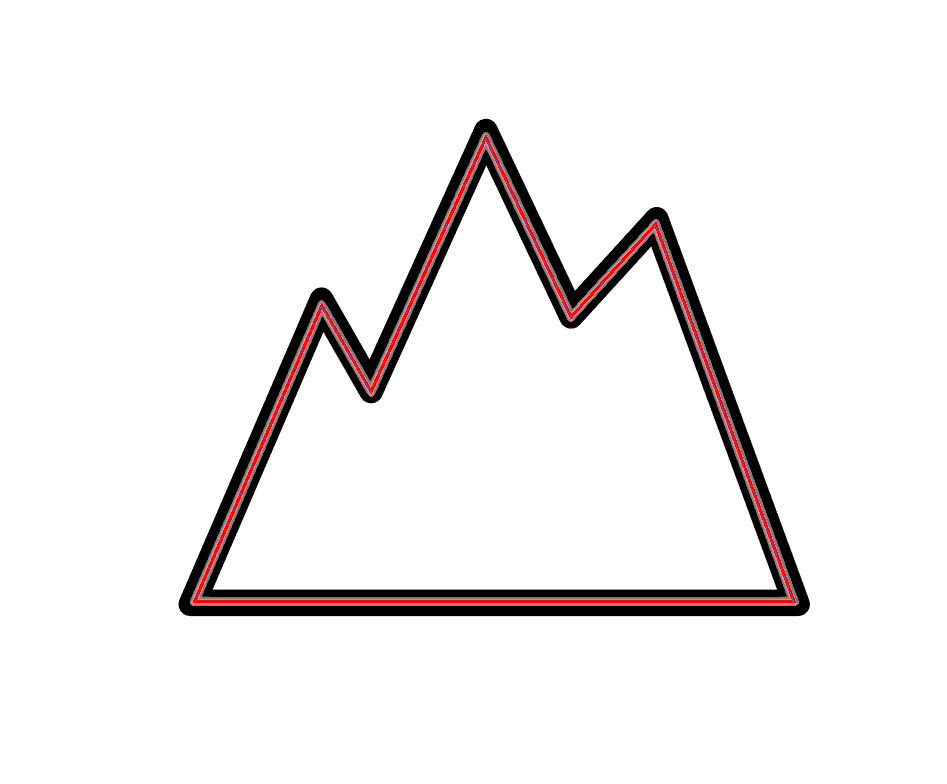 Mountains Cookie Cutter STL File - 4 inches 3d model