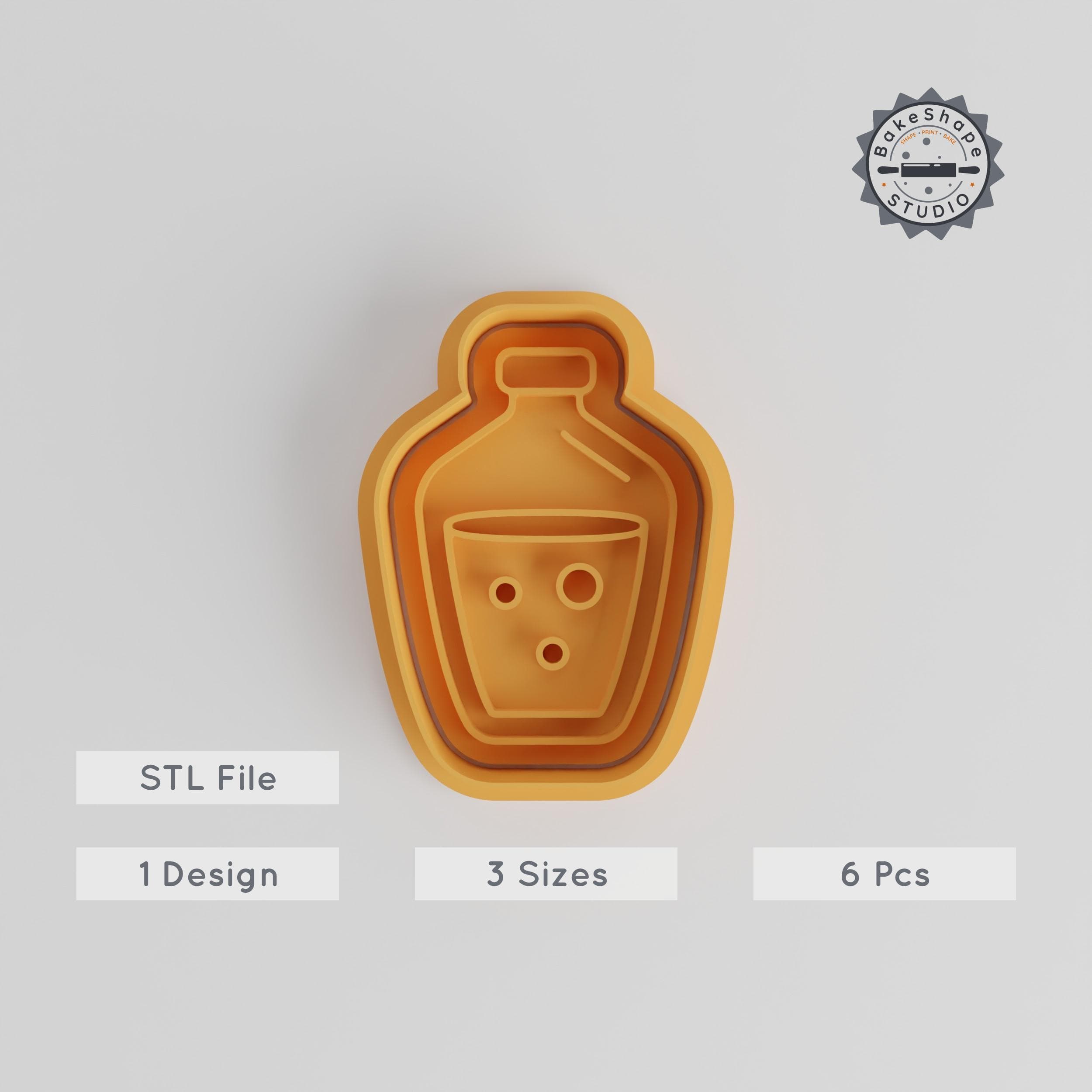 Potion Bottle Shape Cutter & Stamp Set, Perfect for Cookies & Fondant, 6 Piece Bundle, Includes Small, Medium & Large Sizes PRODUCT_3445 3d model