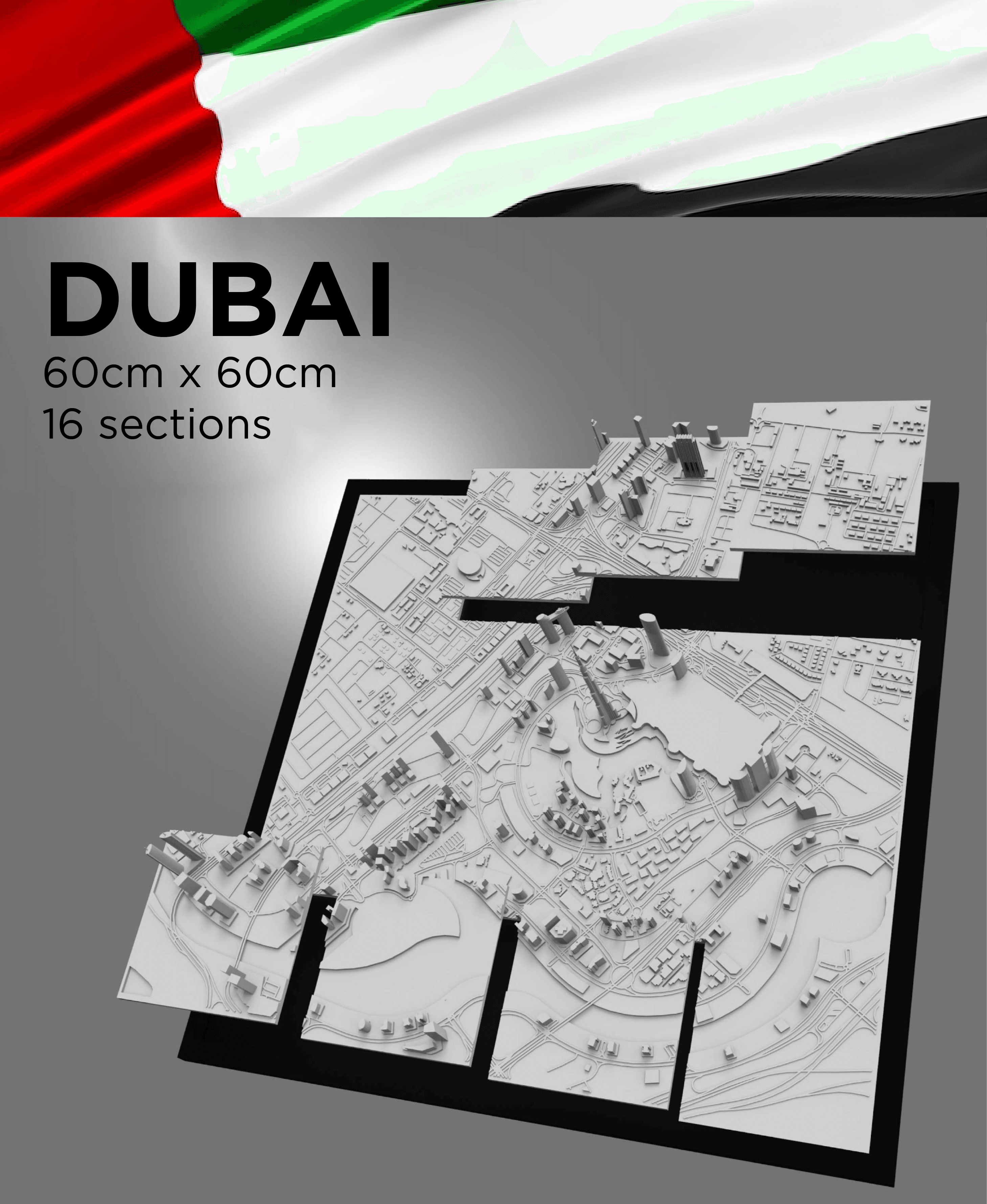 DUBAI, Skyline 3d map 3d model