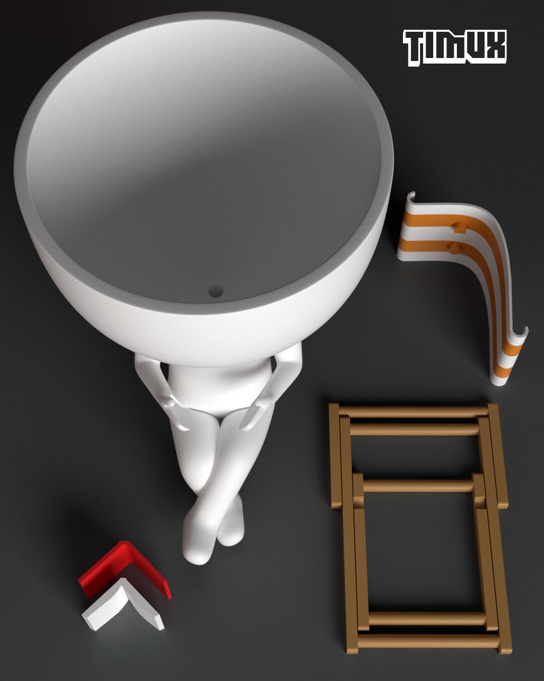 ROBERT PLANT READING ON A DECK CHAIR 3d model