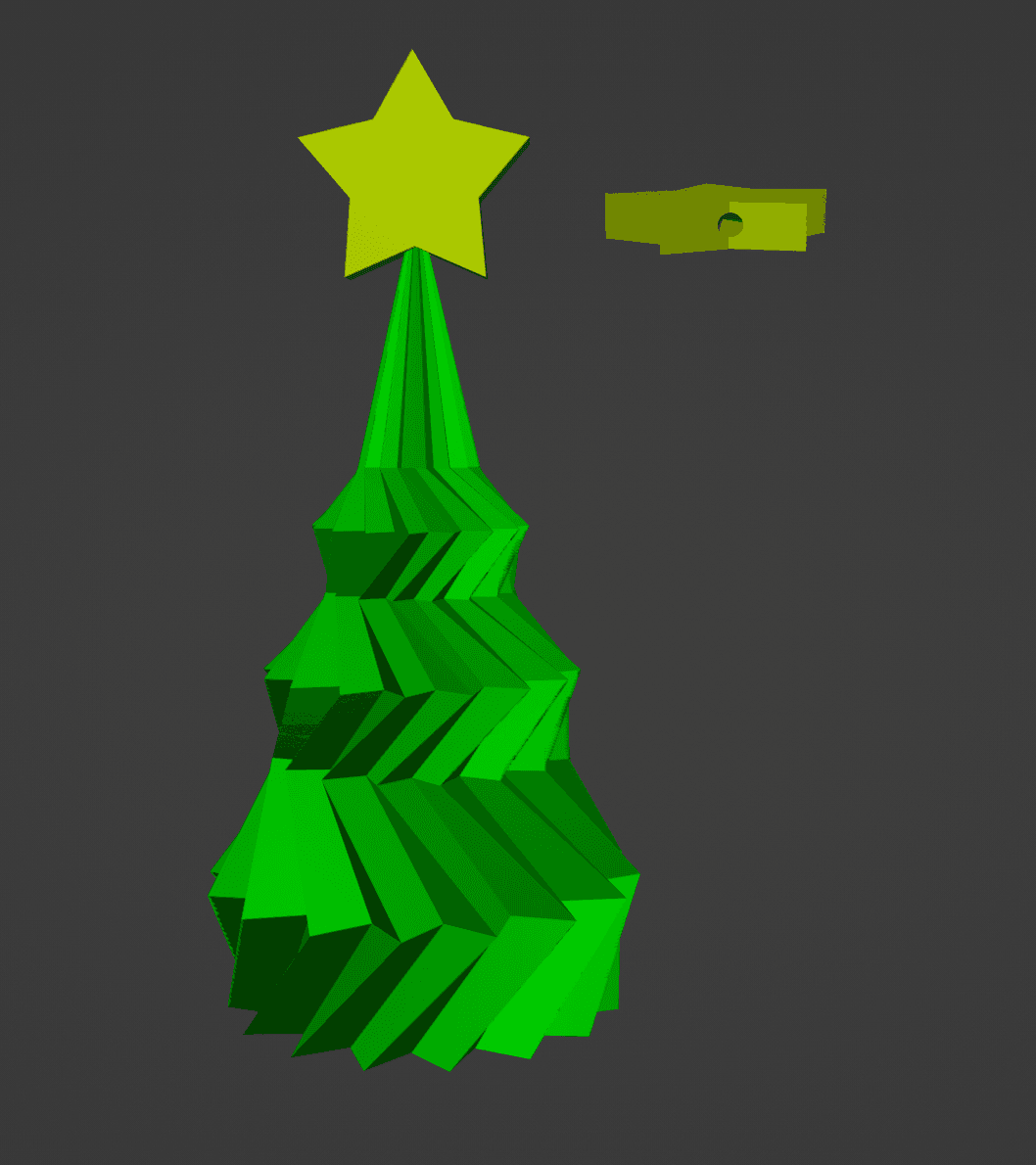 Spiral Christmas tree with Star - Print in vase mode 3d model