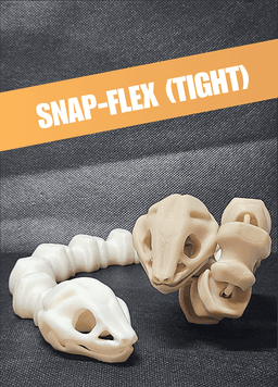Sleek-Eyed Bone Snake (Tight) - Articulated Snap-Flex Fidget 3d model