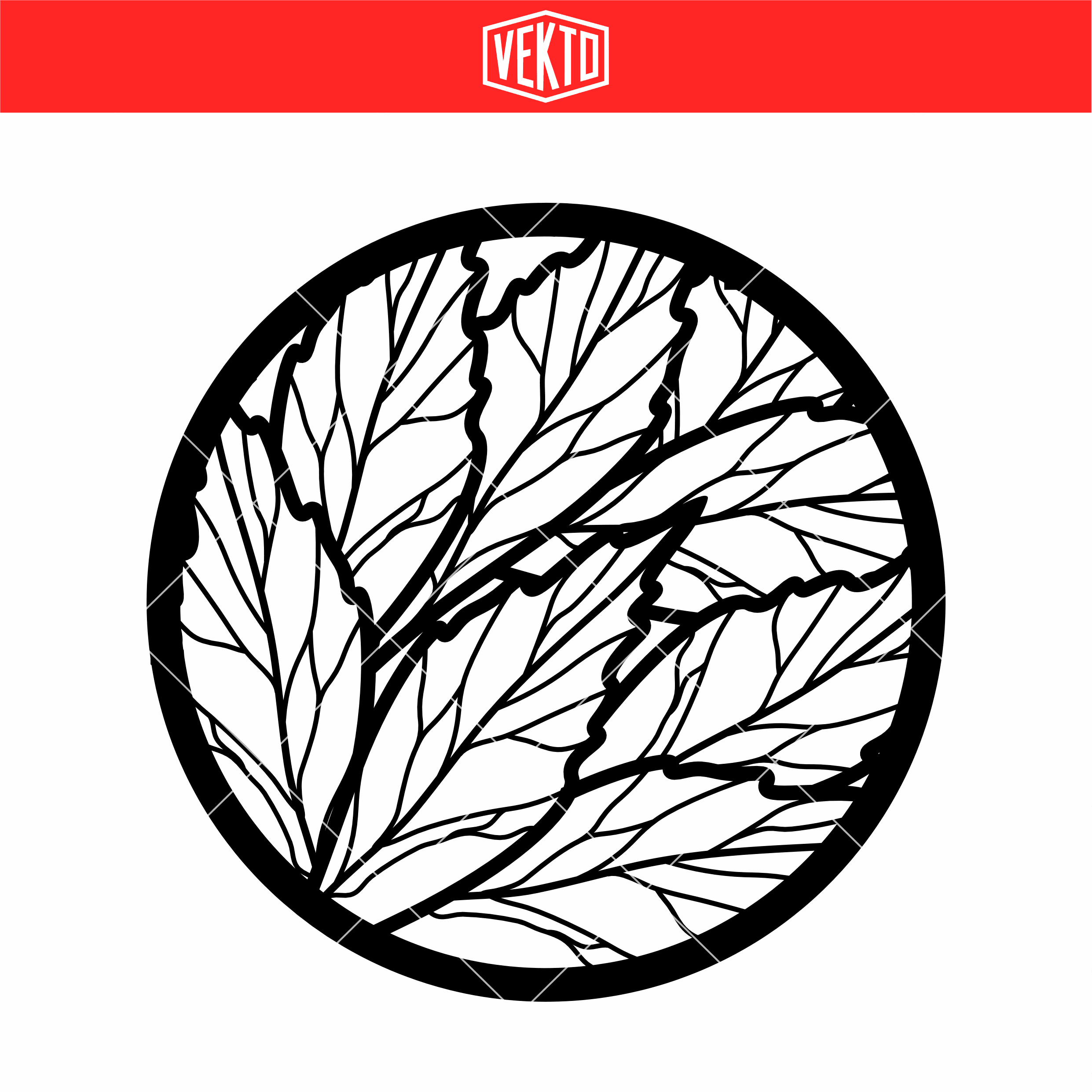 Círculo Decorativo con Hojas – Leaf Circle Decorative STL – Botanical Ring 3D Print Design D248 3d model