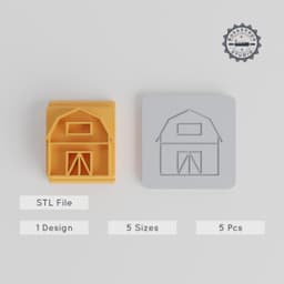 Barn Stamp Tile Set, 5 Motif Sizes for Clay, Cookies & Fondant, Agriculture & Thanksgiving Decoration PRODUCT_5229 3d model