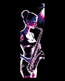 The music of the south - a smooth line from the lady saxophonist - Set of bookmarks 3d model