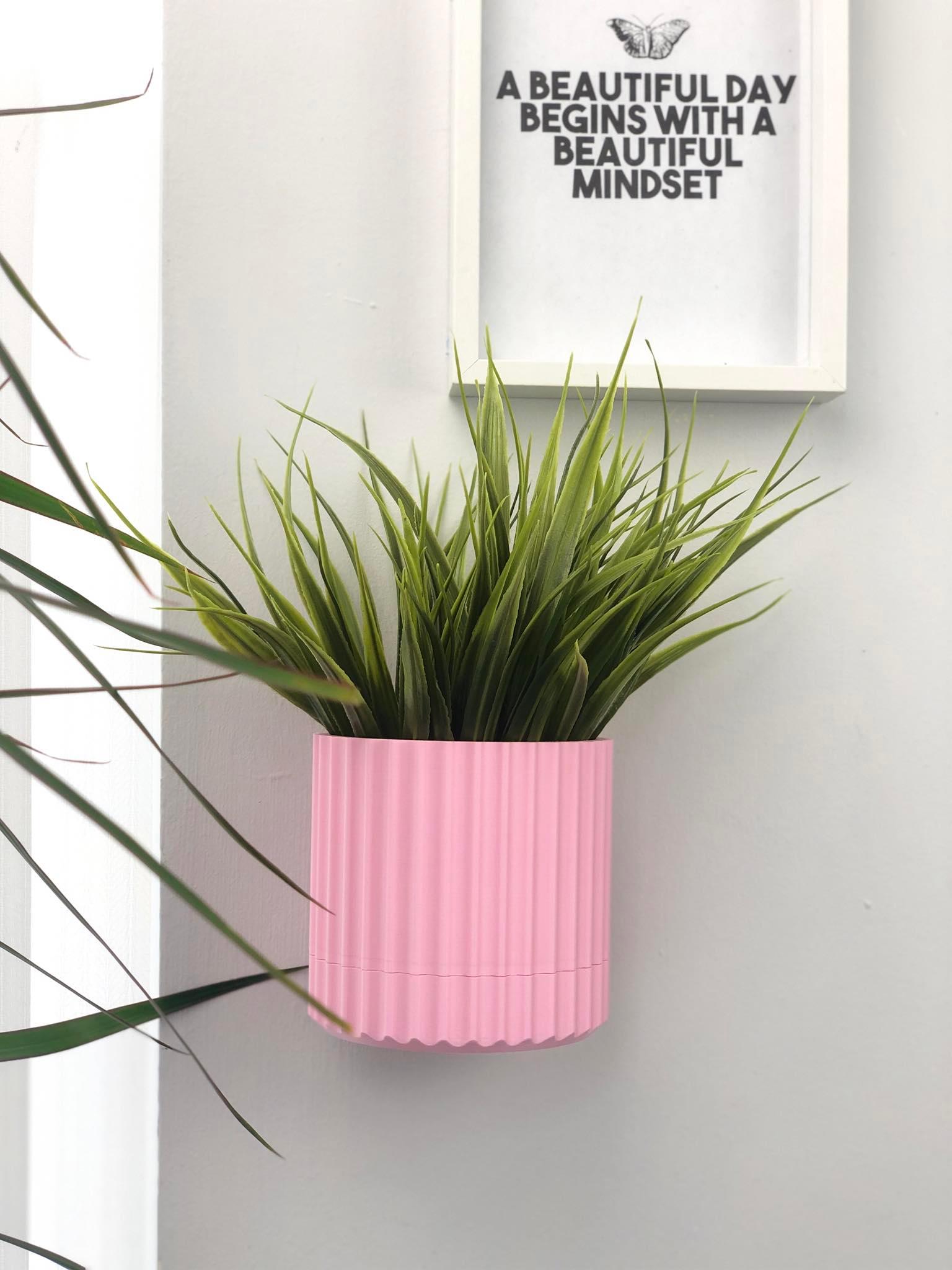 Wall Mount Plant Pot - Stripe Lines Design 3d model