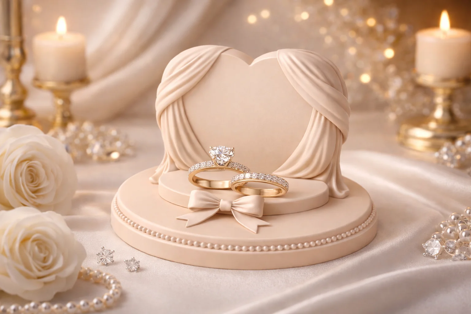 Ring Display Stand - Elegant wedding ring display 3d model