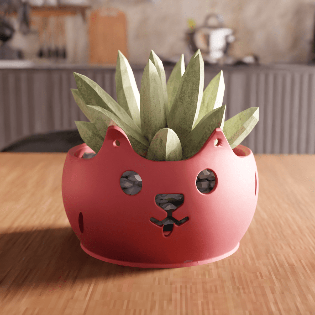 Cat Succulent Planter Flower Pot 3d model