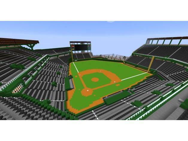 Minecraft Baseball Stadium 3d model