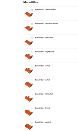BOX DIVIDER - Various box / drawer dividers for small part organizer - fast print 3d model