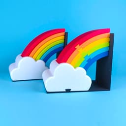 Rainbow Bookends β Print-in-parts & No Glue Needed! 3d model