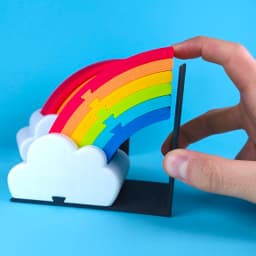 Rainbow Bookends β Print-in-parts & No Glue Needed! 3d model