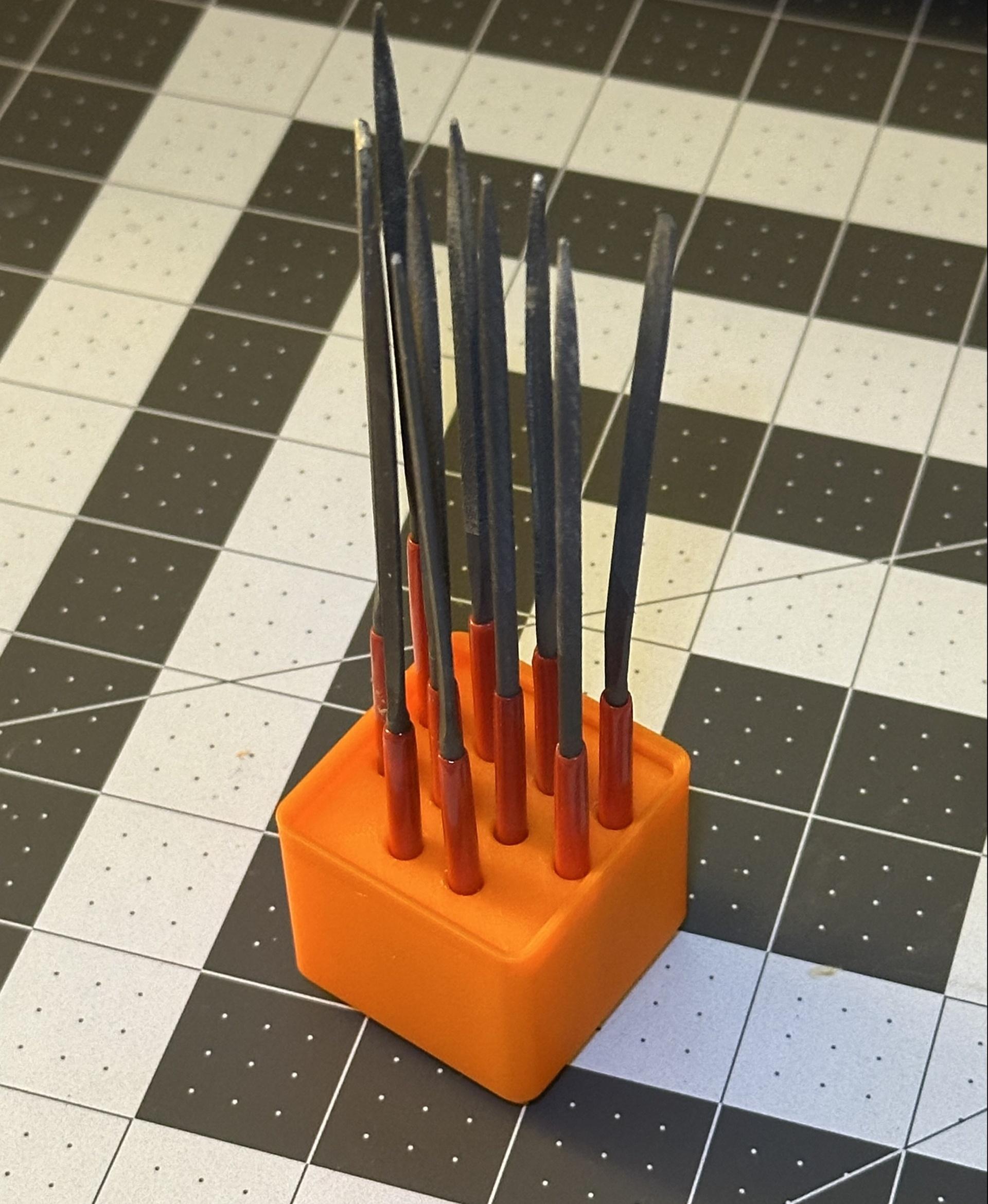 Gridfinity 1x1 Needle File Holder (Up to 10) 3d model