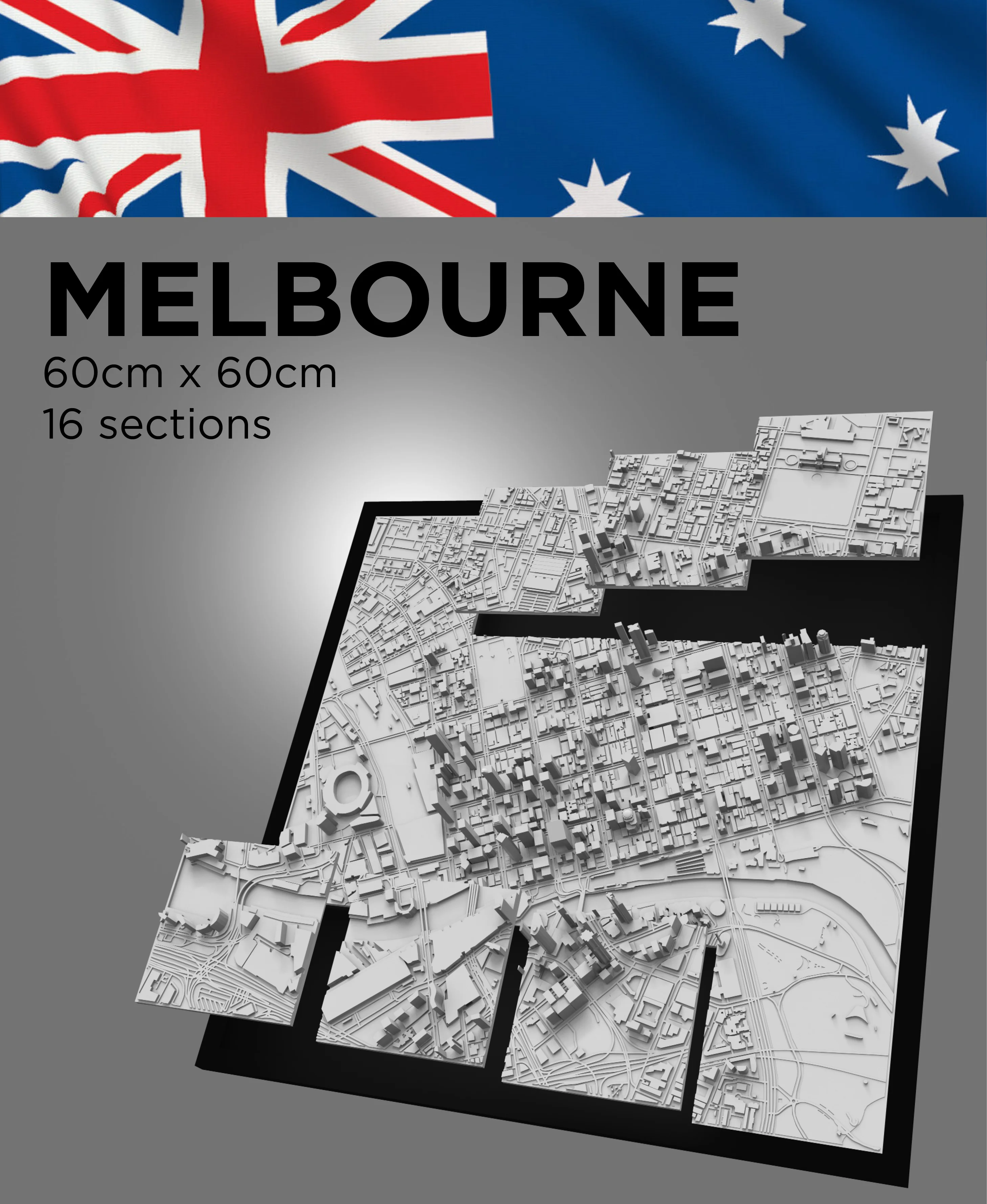 MELBOURNE, Skyline 3d map 3d model
