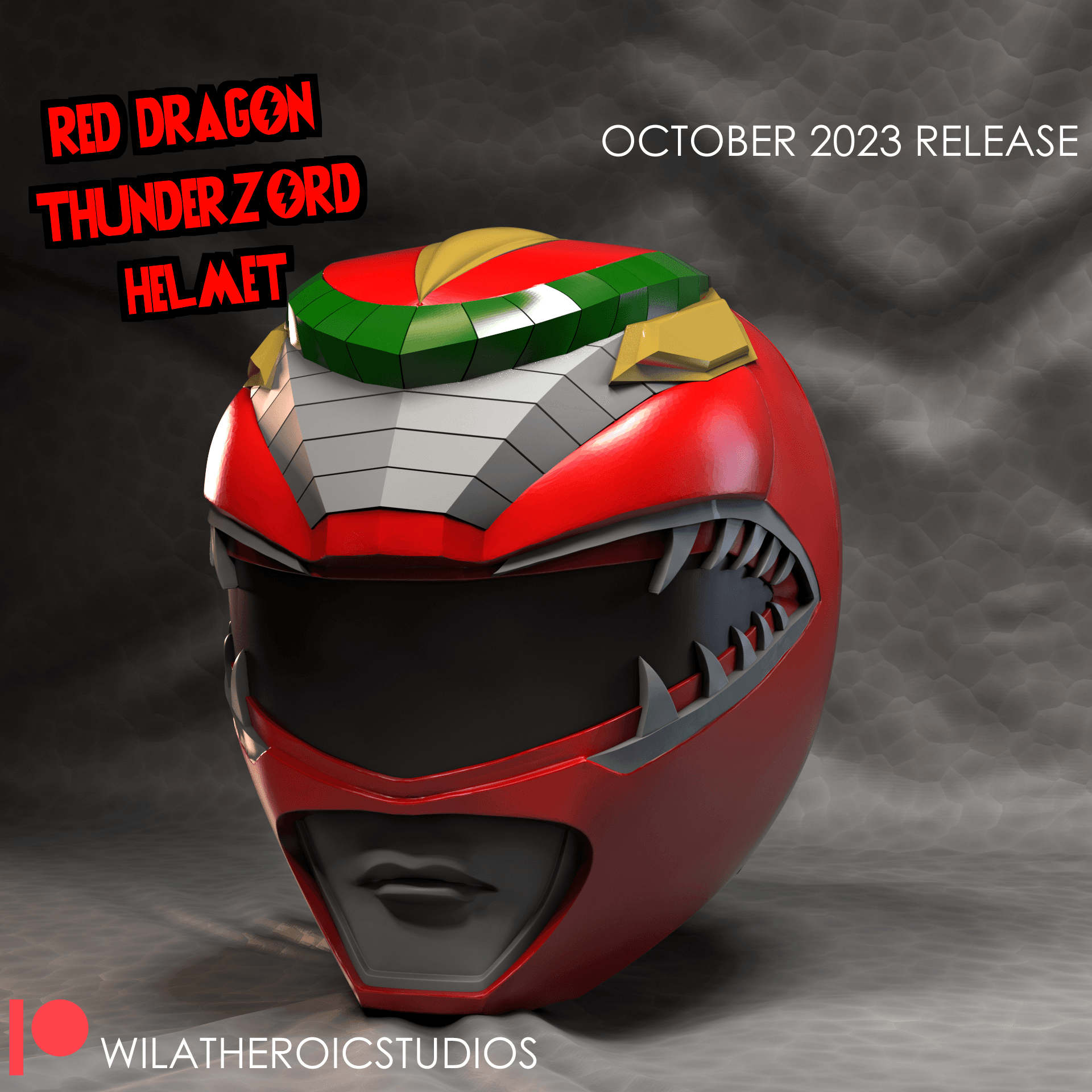 Red Dragon Thunderzord Helmet  3d model