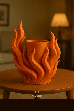 Flame-shaped vase art organizer for bold warmth 3d model