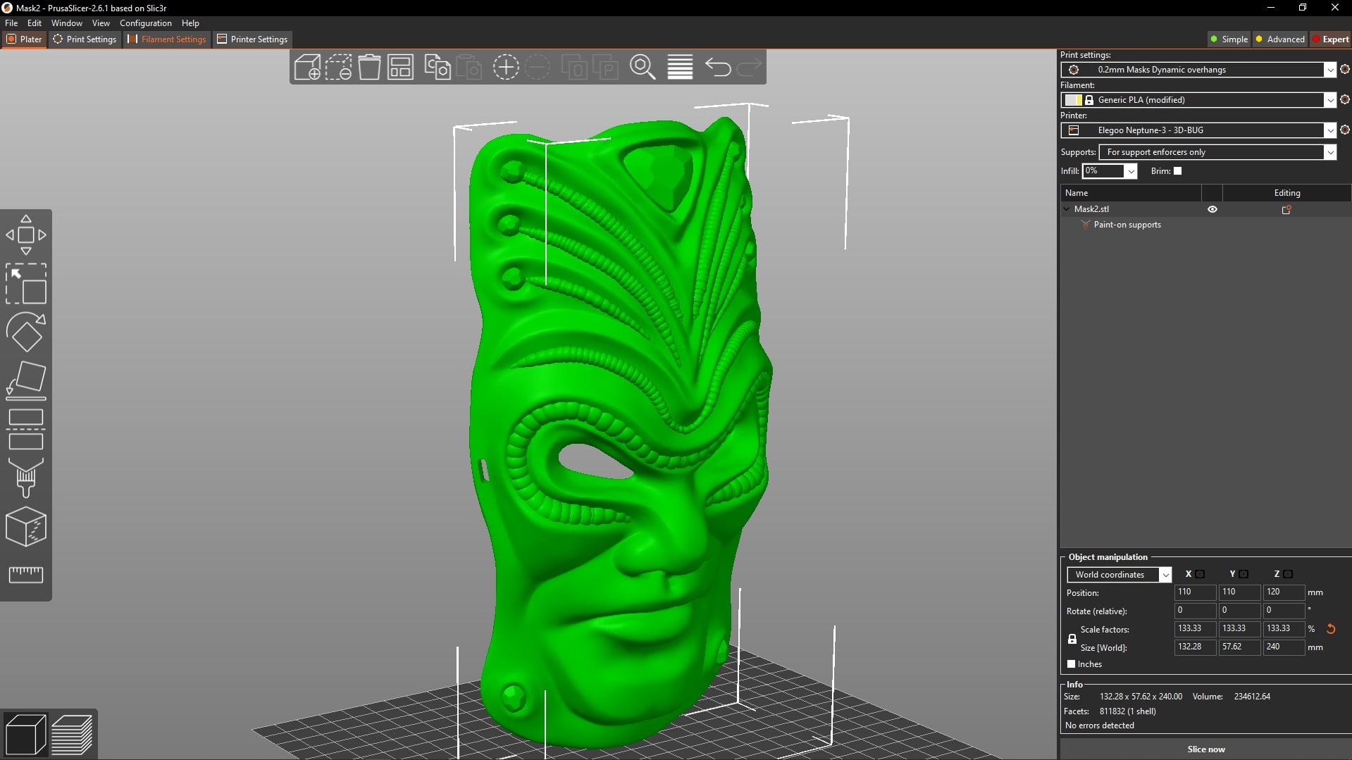 Decorative wall mask 3d model