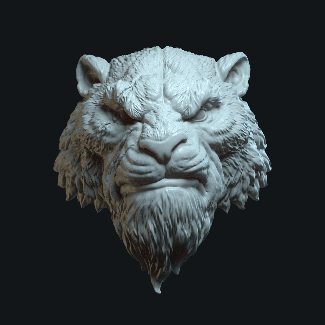 Tiger v3 Action_figure_head 3d model