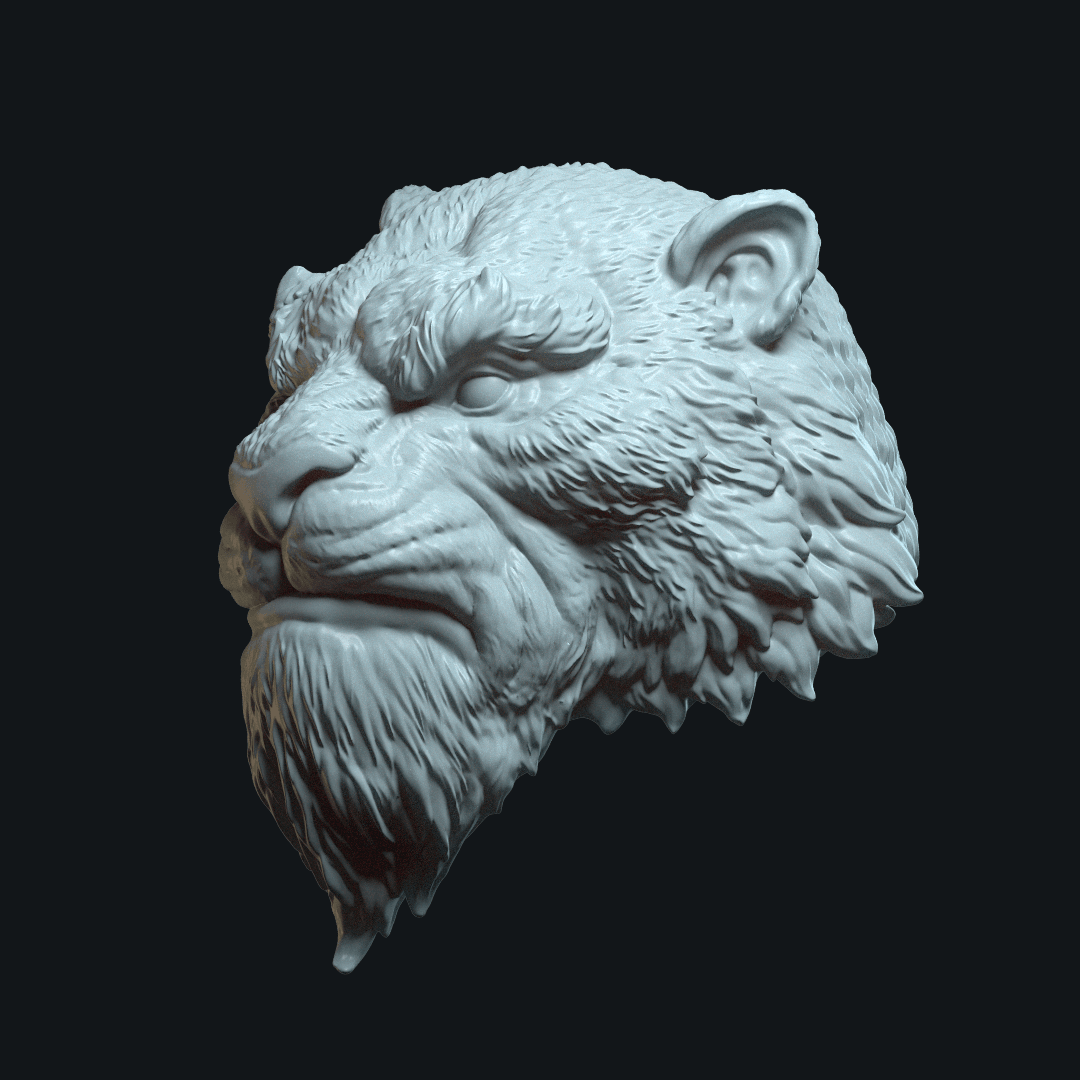 Tiger v3 Action_figure_head 3d model