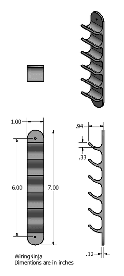 Cable Holder Wall Mounted 3d model