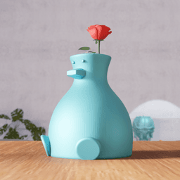 Minimalist Duck Vase - Artistic Bird Sculpture & Floral Holder 3d model