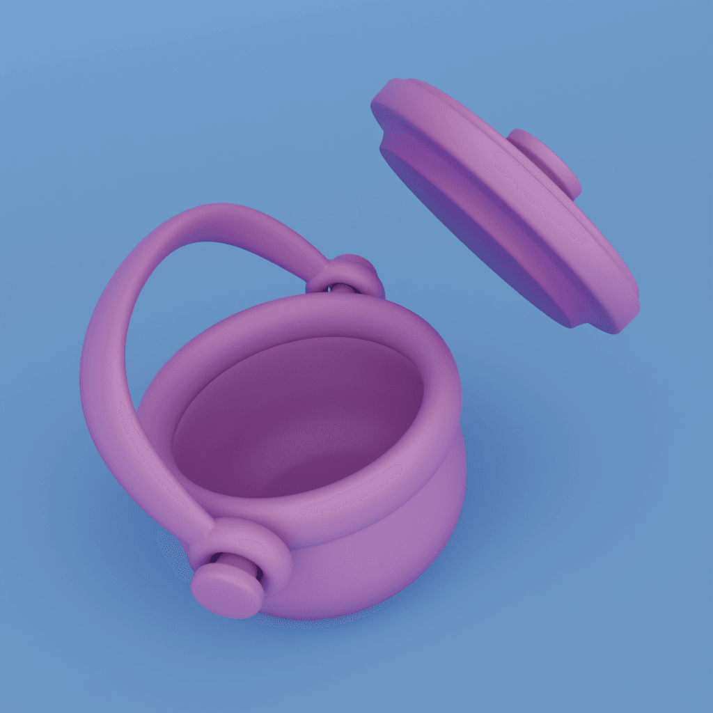 2X Cute cauldron 3d model