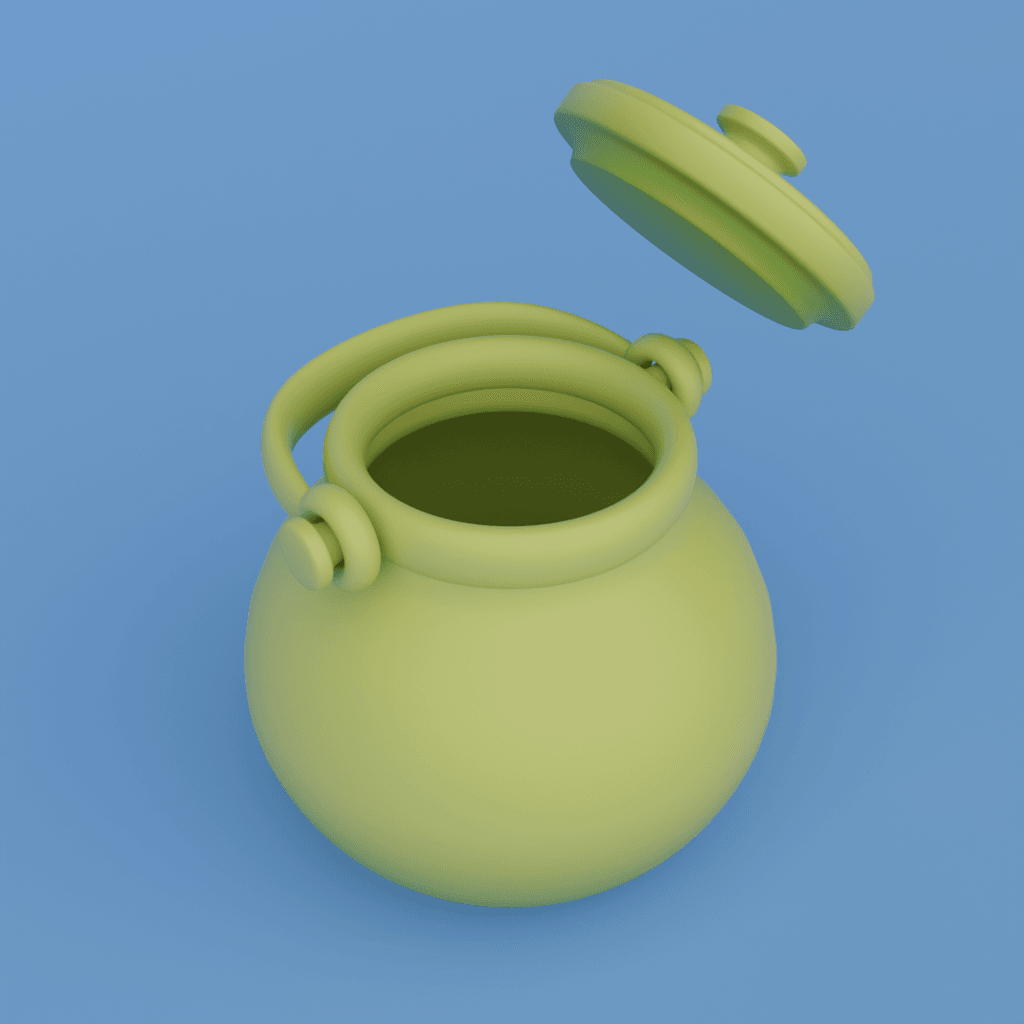 2X Cute cauldron 3d model