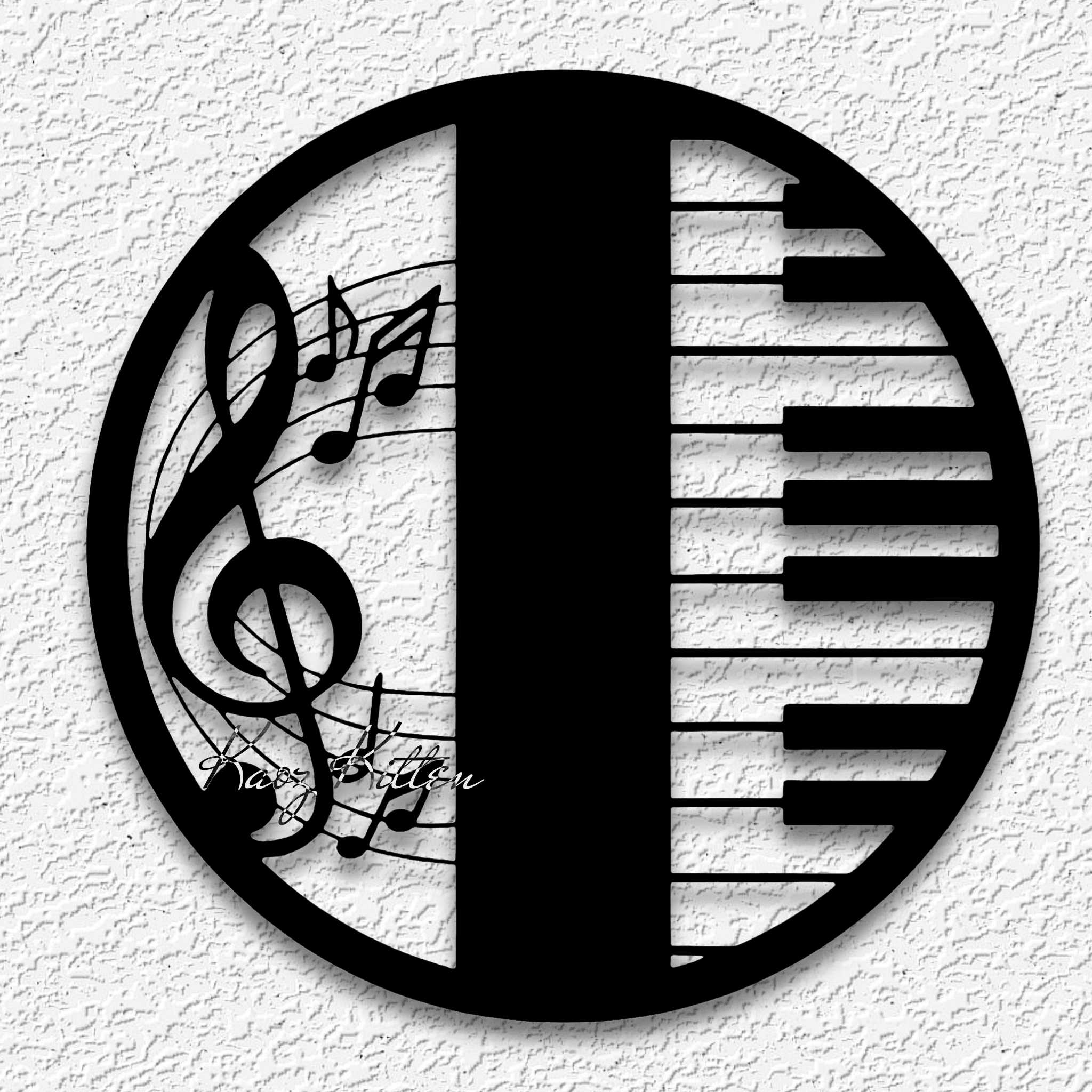 round piano keyboard music wall art musician band home decor 3d model
