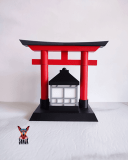 Japanese Temple-Inspired Lamp Set 3d model