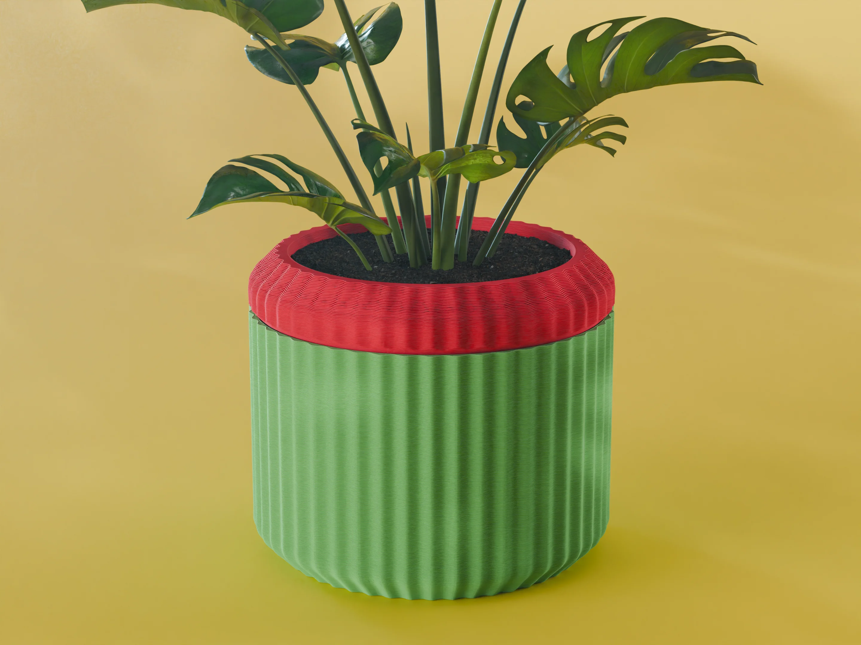 Nami Planter Pot, Wavy | Small, Medium, Large | Self Watering and Drip Tray 3d model