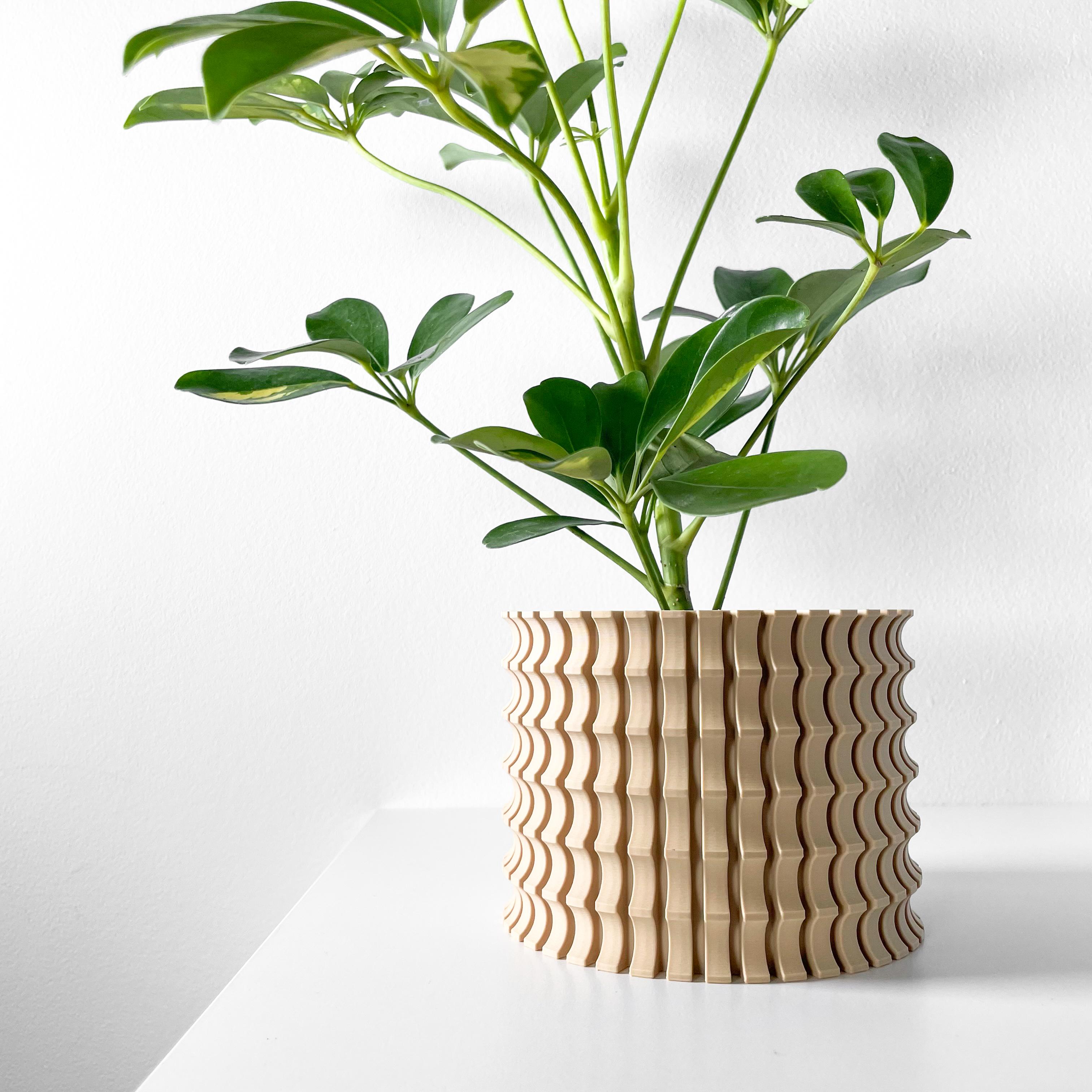 The Tulam Planter Pot with Drainage Tray & Stand Included | Modern and Unique Home Decor 3d model
