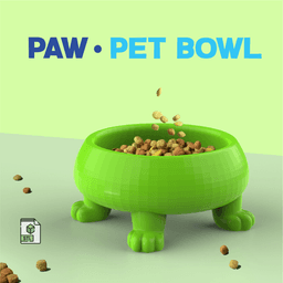 Pet Paw Bowl, Surprise for Animal Lovers, Cat or Dog Birthday Gift, 2 Sizes; Large & Small, Pet Deco 3d model