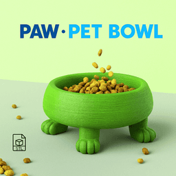Pet Paw Bowl, Surprise for Animal Lovers, Cat or Dog Birthday Gift, 2 Sizes; Large & Small, Pet Deco 3d model