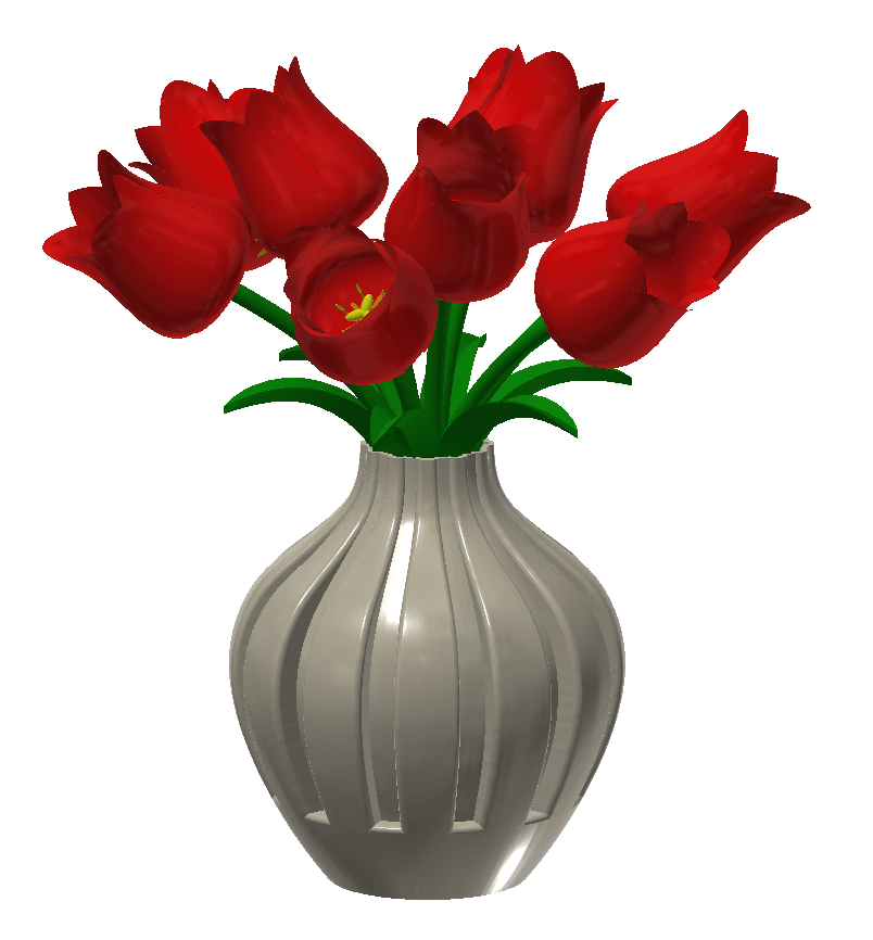 Decorative flower plant vase 3d model