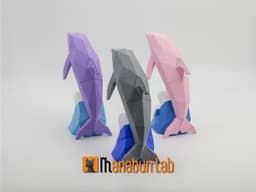 Low Poly Dolphin Magnet Puzzle (No supports, no AMS) 3d model