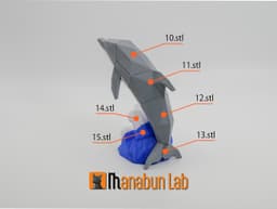 Low Poly Dolphin Magnet Puzzle (No supports, no AMS) 3d model