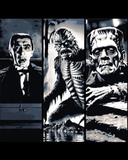 Classic Monsters - the villains in black and white cinema - Set of Bookmarks 3d model