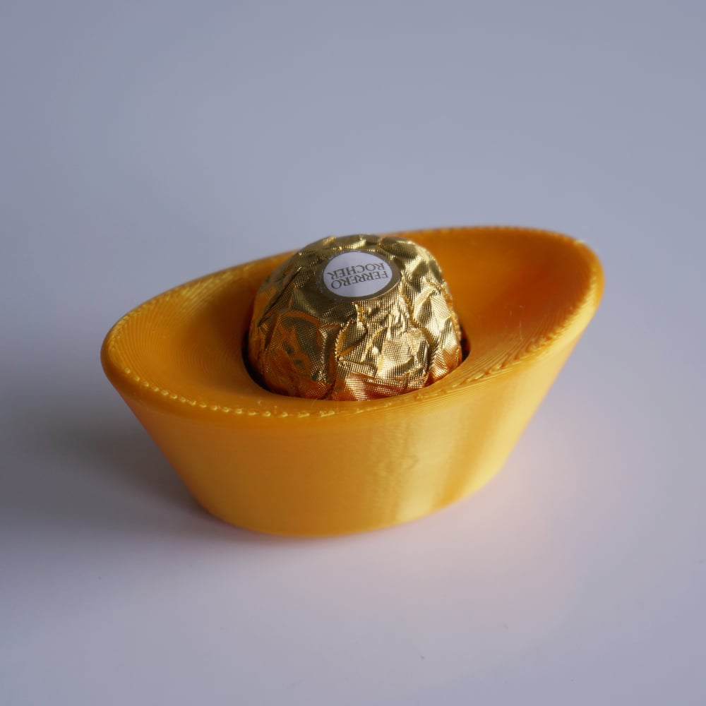 Chinese Yuan Bao-Inspired Ferrero Rocher Holder 3d model