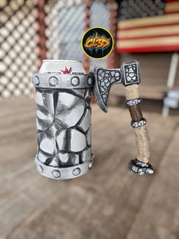 Stone Stein Can Koozie - Stone Axe Handle 3d model